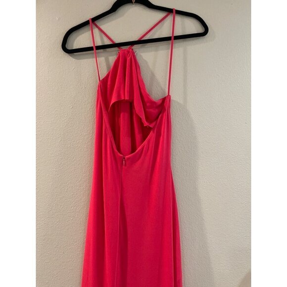 Nicole Bakti Womens Maxi gala maxi Dress halted back gems size small bright pink - Picture 5 of 11
